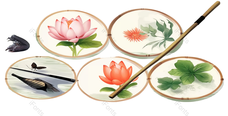 叶子图片,夏至元素,中国风PNG,元素免抠素材